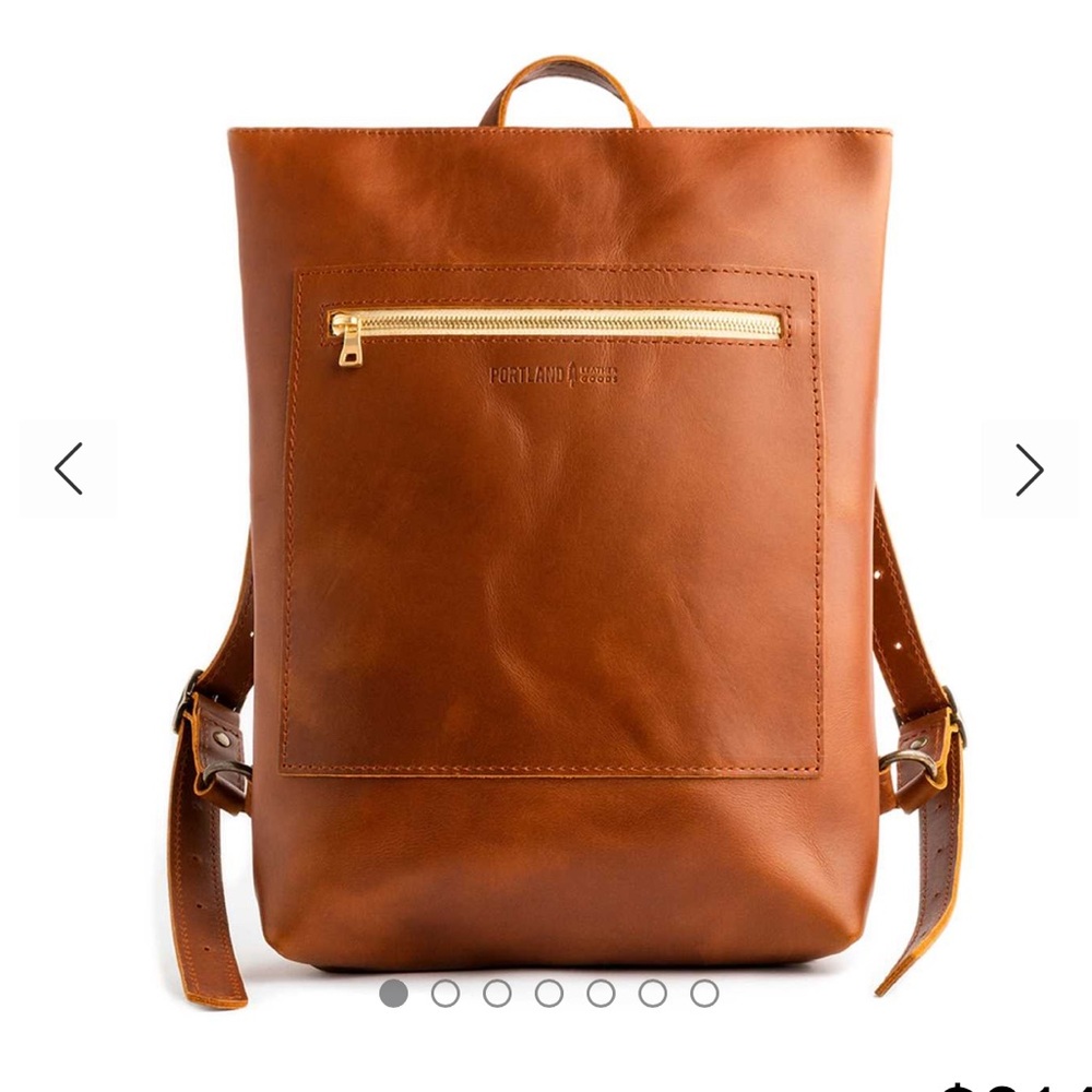 Portland Leather Honey Brown Laptop Backpack